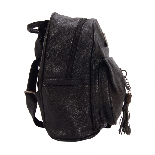 Рюкзак женский с кисточкой черный р-р 20х25х10 арт RM-44