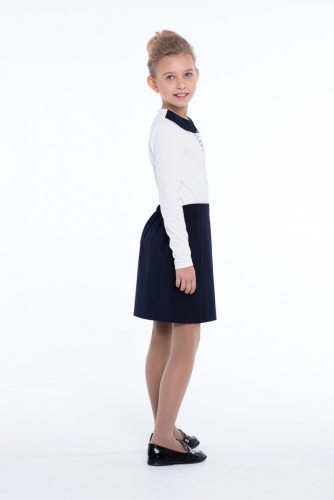 Молочно-синяя школьная блуза, модель 0665