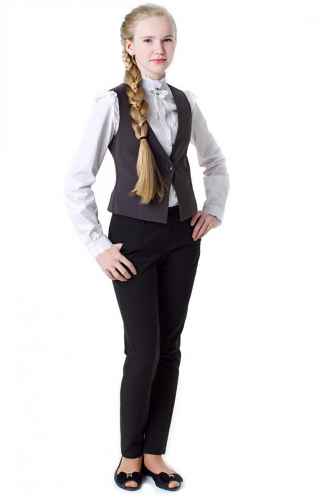 Черные школьные брюки для девочки, модель 0407