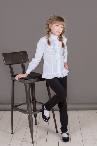 Белая школьная блуза, модель 0691