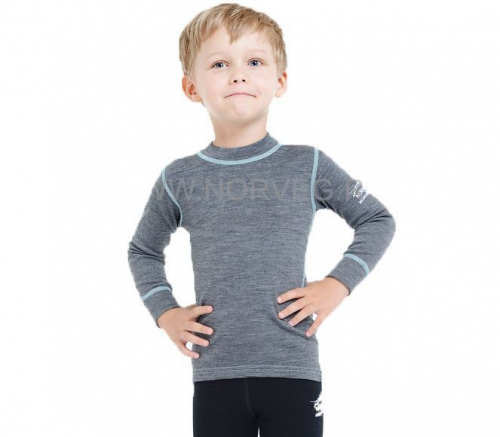 Soft Футболка детская с длинным рукавом unisex, цвет серый меланж 