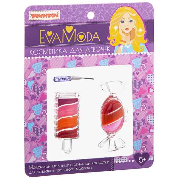 Набор детской декорат. косметики Bondibon Eva Moda, CRD 14,5х18 см, леденец и конфетка с блесками дл
