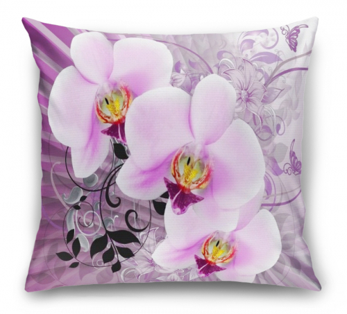 Подушка Орхидеи в стиле ретро