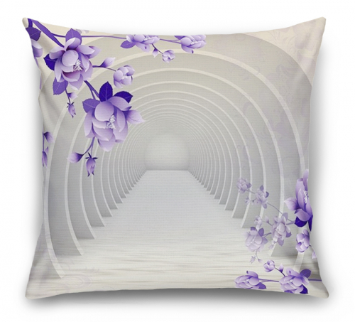 Подушка Объемные арки с фиолетовыми цветами
