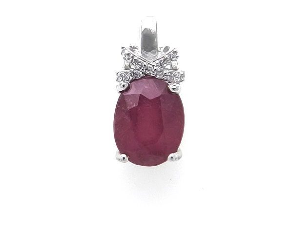 Подвеска из серебра рубин корунд, SL-RIC62