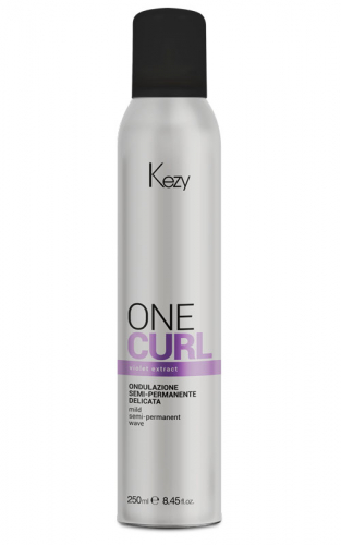 Kezy One Curl mild semi-permanent wave Однофазная полустойкая щадящая завивка с серицином и экстрактом фиалки 250 мл