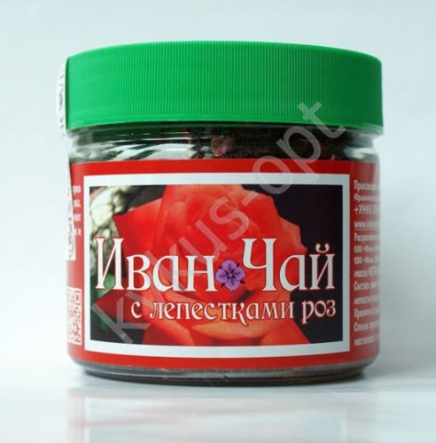 Иван-чай с лепестками роз (банка-пластик),65г