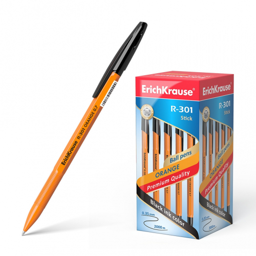 Ручка шариковая ErichKrause(R) R-301 Orange Stick 0.7, цвет чернил черный