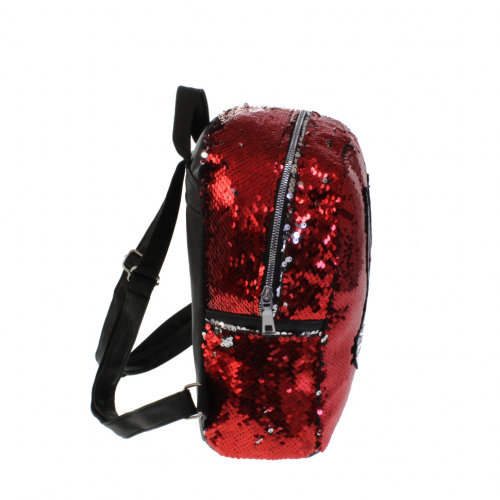 Рюкзак-хамелеон Jolly с пайетками красно-клубничного цвета.