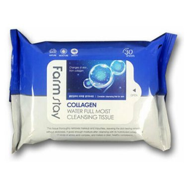 Очищающие увлажняющие салфетки Collagen Water Full Moist Cleansing Tissue 30шт