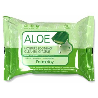 Очищающие увлажняющие салфетки с экстрактом алоэ Aloe Moisture Soothing Cleansing Tissue 30шт