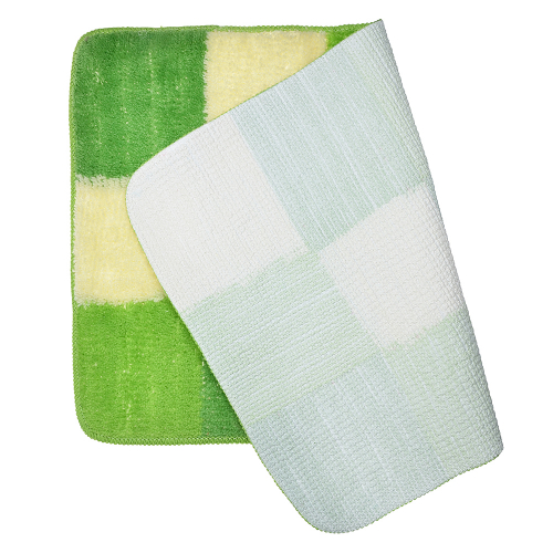 VETTA Набор ковриков 2шт для ванной и туалета, акрил, 50x80см + 50x50см, зелёный 4 дизайна