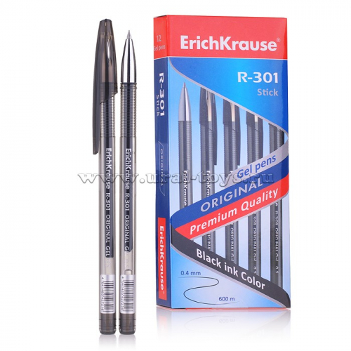 Ручка гелевая R-301 original, черная  (упаковка 12шт.)