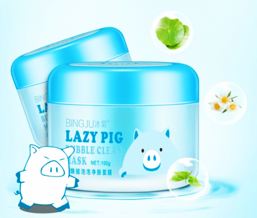 Кислородная пузырьковая маска Lazy Pig Bubble clean Bingju 100гр