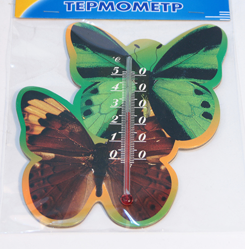 Термометр-сувенирный 13009  бабочка на магните  (картон ) оптом