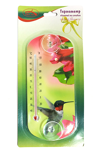 Термометр оконный А-140 на стекло рисунок птичка (240) оптом