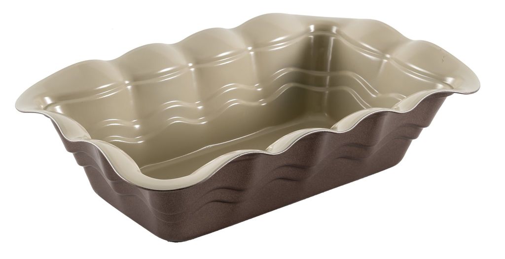 1892 GIPFEL Форма для выпечки OVEN 27,8x17,7x7,2см прямоугольная с антипригарным покрытием Whitford. Цвет: внутри кремовый, снаружи коричневый. Материал: Углеродистая сталь