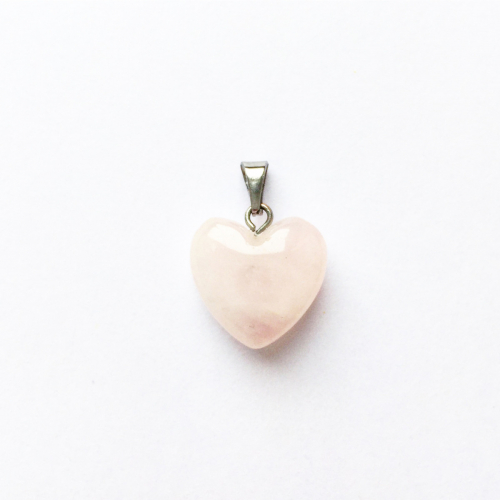 Подвеска-Кулон Сердце из Розового Кварца (серебро) ПКН33