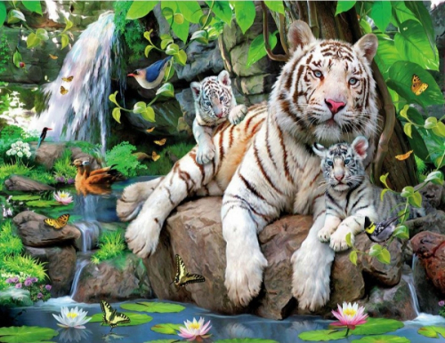 Картина по номерам 40х50 - Тигры альбиносы