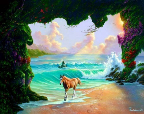 Картина по номерам 40х50 - Лошадь в пещере