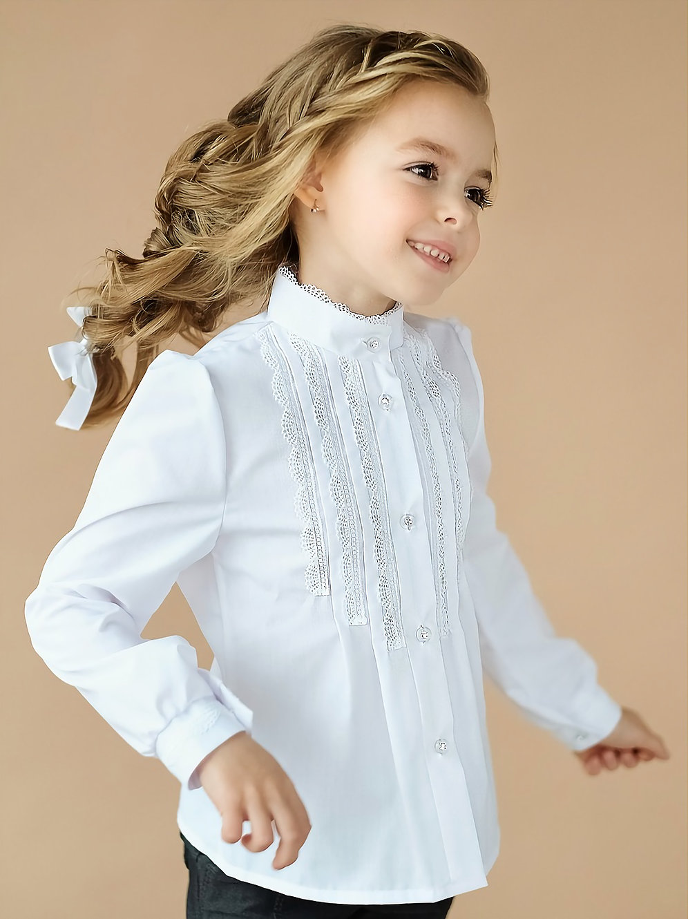 Красивые белые блузки для девочек