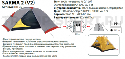 TRT-30 Tramp палатка Sarma 2 (V2)