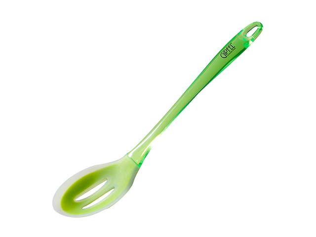 2881 GIPFEL Ложка с прорезями DIVA 32,5х6,5см зеленая Материал: FDA силикона, PS, colorful nylon