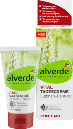 alverde NATURKOSMETIK Tagespflege Vital Lupinen-Peptide Дневной крем для лица с Пептидами из Люпина и Масла Карите, 50 мл