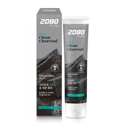 Отбеливающая зубная паста с порошком древесного угля, Fresh Mint  Aekyung 2080 Black Clean Charcoal Toothpaste 120g