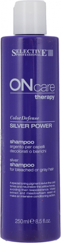 Selective Silver Power Shampoo - Серебряный шампунь для обесцвеченных или седых волос 250 мл