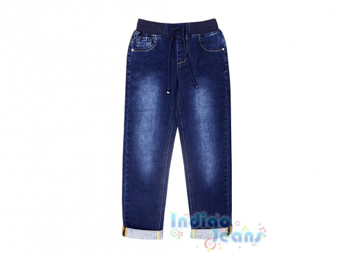 Стильные джинсы на мягкой резинке, для мальчиков, арт. М18003