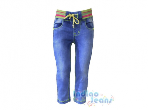 Облегченные джинсы на резинке, для девочек, арт. I33686.