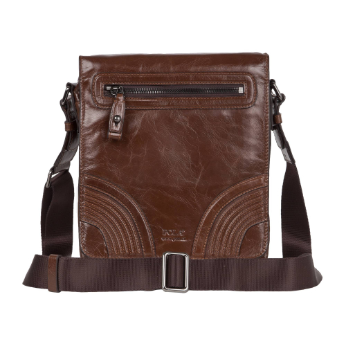 Мужская кожаная сумка К8036 коричневая