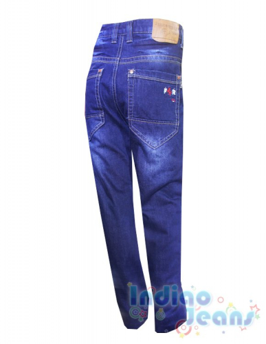  1617 р. Стильные темно-синие утепленные джинсы для мальчиков