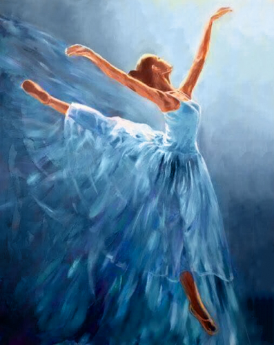 Алмазная мозайка: Балерина в голубом 38х48 Ag2334