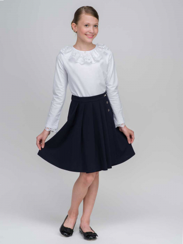 Трикотажная школьная блузка Амира белая