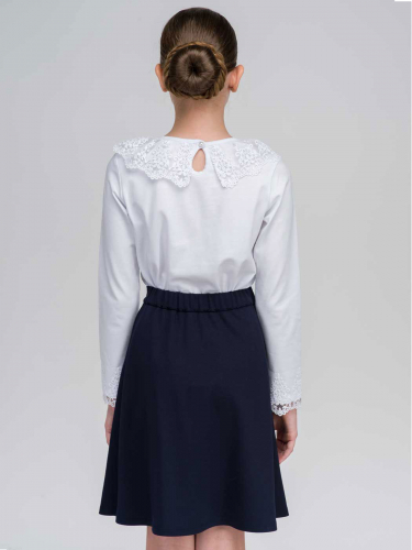 Трикотажная школьная блузка Амира белая
