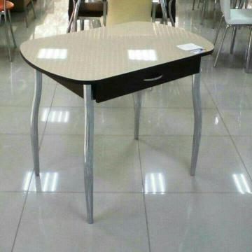 Стол 10 с ящиком 900х600 венге+ стекло песок