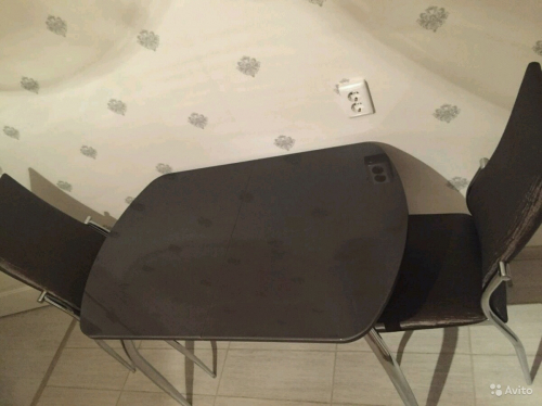 Стол 10 с ящиком 900х600 венге+ стекло коричневое