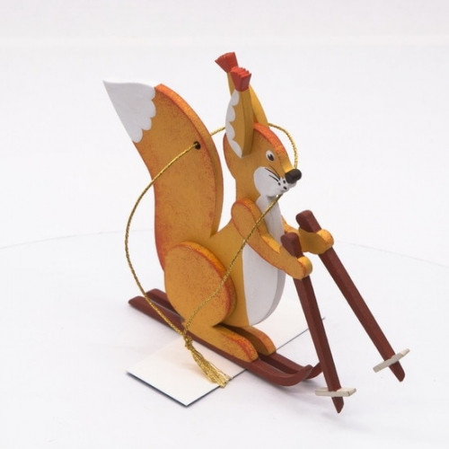 Елочная игрушка - Белка на лыжах 370-1