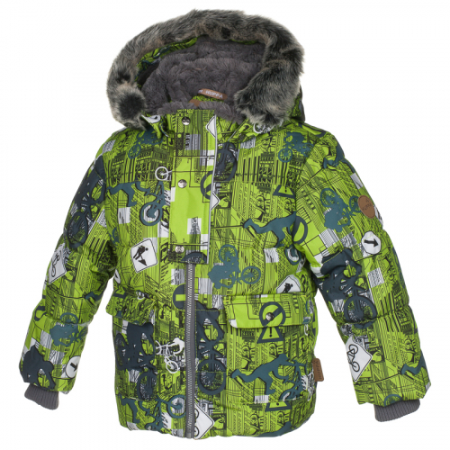 Куртка для мальчиков OLIVER, лайм с принтом 72247, размер 80