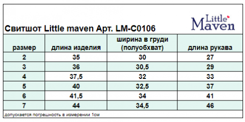 Свитшот Little maven Арт.LM-C0106 (2 года)