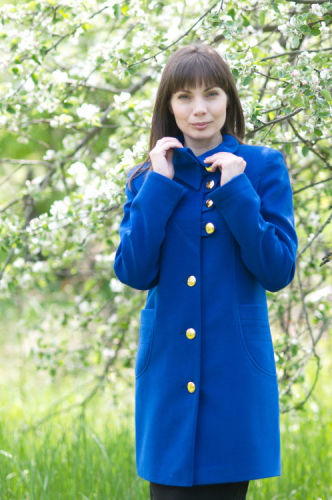 Пальто Валерия синяя кашемир М 0035