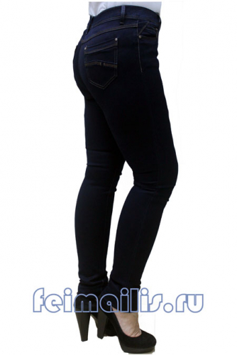 SK8493--Зауженные синие джинсы (ряд 48-60)