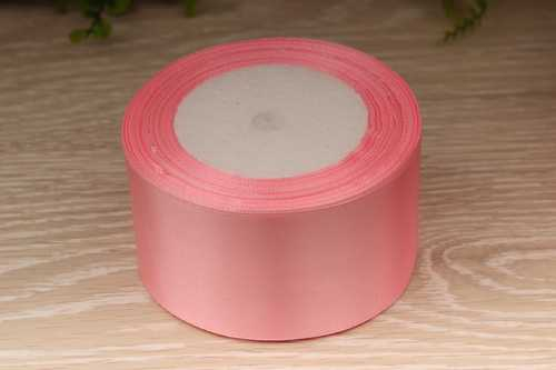 Однотонная атласная лента (светло-розовый), 50мм * 25 ярдов (+-1)
                        							В наличии