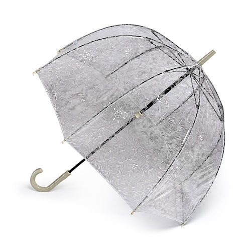 L782-3655 Прозрачный зонт-трость с дизайнерским принтом «Маки», механика, Morris Co, Birdcage, Fulton