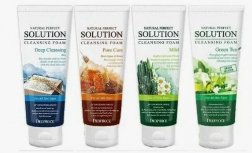 250рDEOPROCE NATURAL PERPECT SOLUTION CLEANSING FOAM Пенка для умывания 170г
