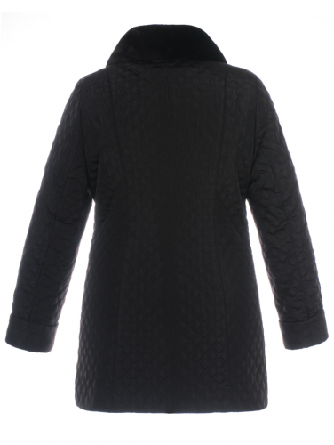 Пальто утепленное Лайма черная мех плащевка (синтепон 200) У 0174