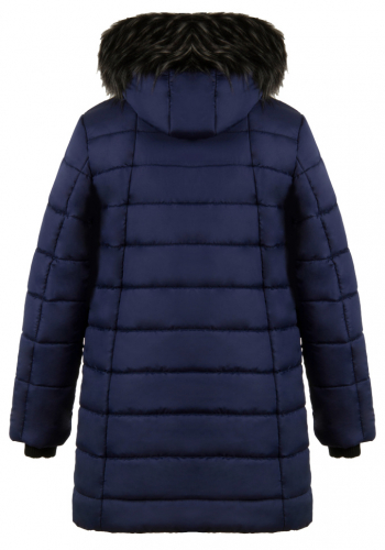 Куртка зимняя Зарина синяя плащевка мех (синтепон 300) С 0322