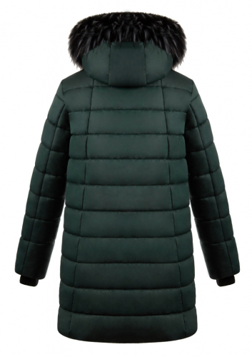 Куртка зимняя Арина зеленая мех плащевка (синтепон 300) С 0495